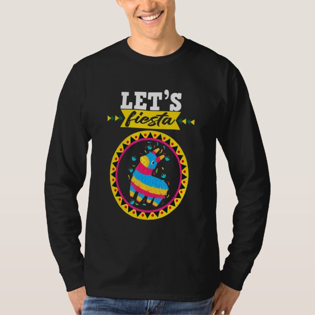 Funny Cinco De Mayo Let's Fiesta Pinata Mexicana H T-Shirt (Vorderseite)