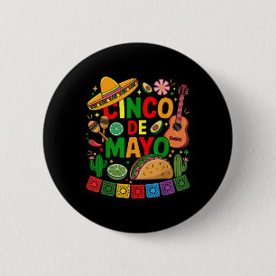 Funny Cinco De Mayo Mexican Sombrero Hat Männer Fr Button