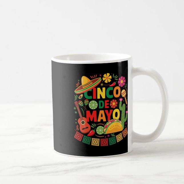 Funny Cinco De Mayo Mexican Sombrero Hat Männer Fr Kaffeetasse (Rechts)