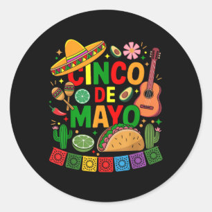 Funny Cinco De Mayo Mexican Sombrero Hat Männer Fr Runder Aufkleber