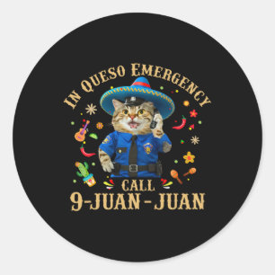 Funny Cinco De Mayo Paramedic Tacos Cat Lover 911 Runder Aufkleber