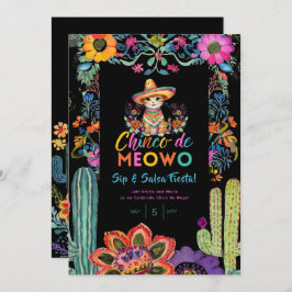 Funny Cinco De Mayo Sip und Salsa Cat FIESTA Einladung