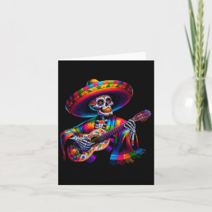 Funny Cinco De Mayo Skeleton Skull Fiesta Sombrero Karte