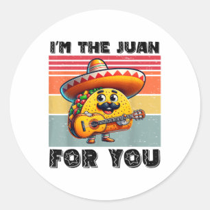 Funny Cinco De Mayo Vintag mexikanisch Im Juan Fo Runder Aufkleber