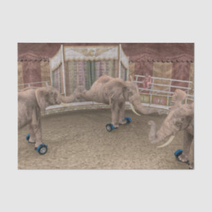 Funny Circus Elephants Seidenpapier