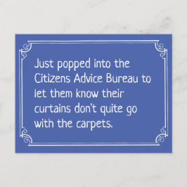 Funny Citizens Advice Bureau Joke Postkarte