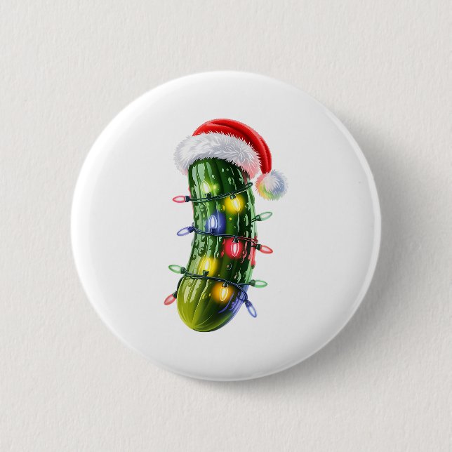Funny Ckle Santa Hat Christmas Lights Xmas Men Wom Button (Vorderseite)