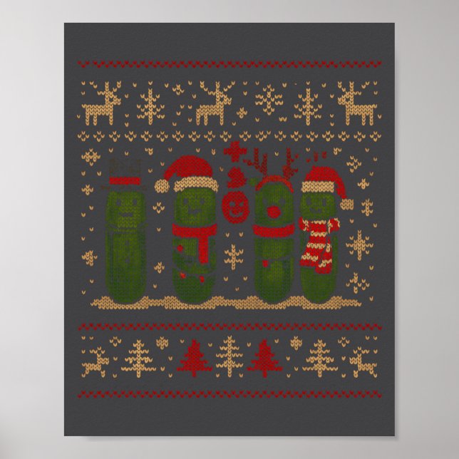 Funny Ckles Christmas Lights Santa Hat Xmas Ugly S Poster (Vorne)