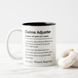 Funny Claims Adjuster Definition Zweifarbige Tasse