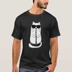 Funny Clarinet Cat mit Sonnenbrille Musiker Retro T-Shirt