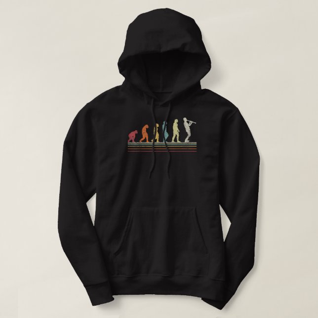 Funny Clarinet Player Evolution Musiker Retro Vin Hoodie (Design vorne)