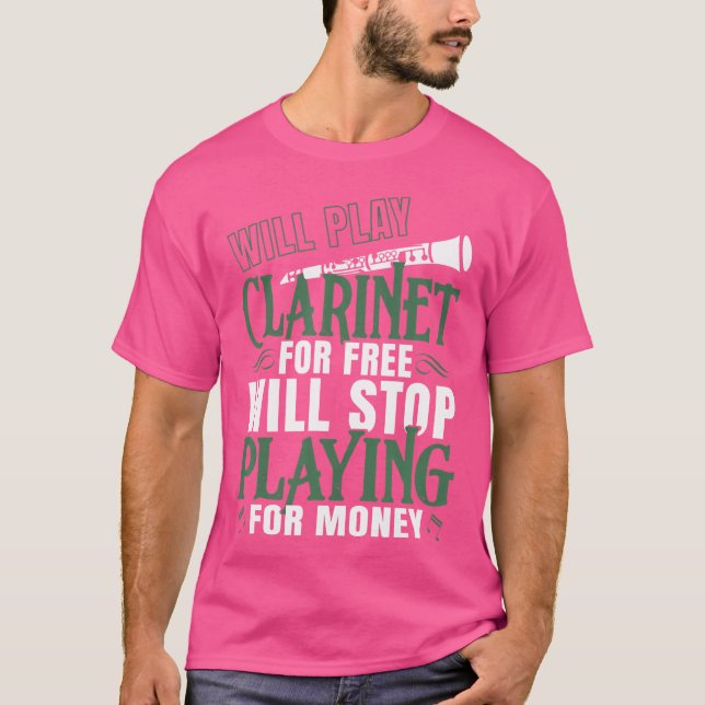 Funny Clarinetist Marching Band Orchestra T-Shirt (Vorderseite)
