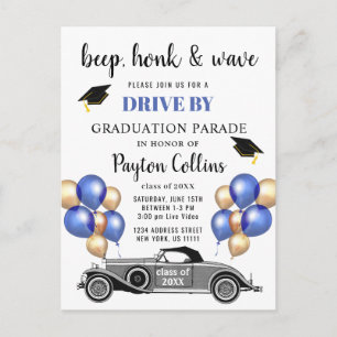 Funny Class of 2023 DRIVE BY Graduation Party Postkarte