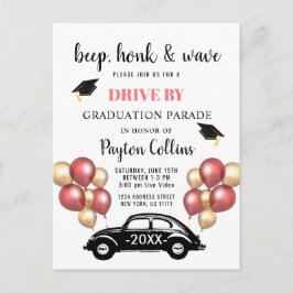 Funny Class of 2024 DRIVE BY Graduation Party Ankündigungspostkarte