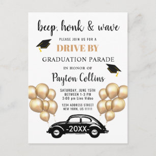 Funny Class of 2024 DRIVE BY Graduation Party Post Postkarte