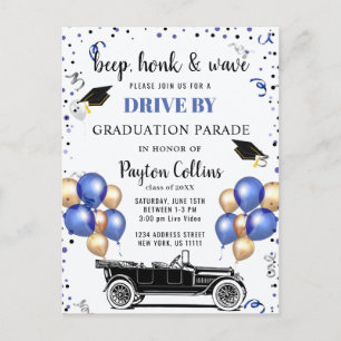 Funny Class of 2024 DRIVE BY Graduation Party Postkarte