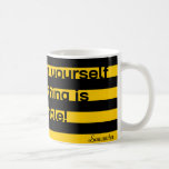 Funny Classic Bumble Bee Stripes Striptester Kaffeetasse<br><div class="desc">Ein niedliches,  klassisches,  breites Streifen Muster mit inspirierten,  schwarzen und gelben Streifen. Personalisieren Sie es einfach auf Ihren Text und Ihren Namen! - mit Zaubershirts konstruiert</div>