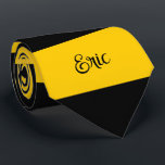 Funny Classic Bumble Bee Stripes Striptester Krawatte<br><div class="desc">Ein niedliches,  klassisches,  breites Streifen Muster mit inspirierten,  schwarzen und gelben Streifen. Personalisieren Sie es einfach auf Ihren Text oder Namen! - mit Zaubershirts konstruiert</div>