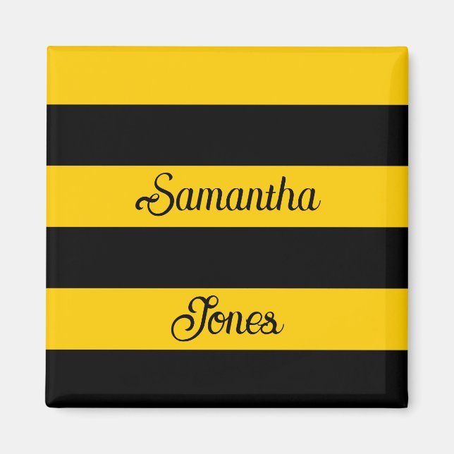 Funny Classic Bumble Bee Stripes Striptester Magnet (Vorne)