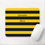 Funny Classic Bumble Bee Stripes Striptester Mousepad<br><div class="desc">Ein niedliches,  klassisches,  breites Streifen Muster mit inspirierten,  schwarzen und gelben Streifen. Personalisieren Sie es einfach auf Ihren Text oder Namen! - mit Zaubershirts konstruiert</div>
