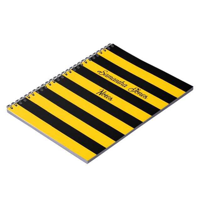 Funny Classic Bumble Bee Stripes Striptester Notizblock (Linke Seite)