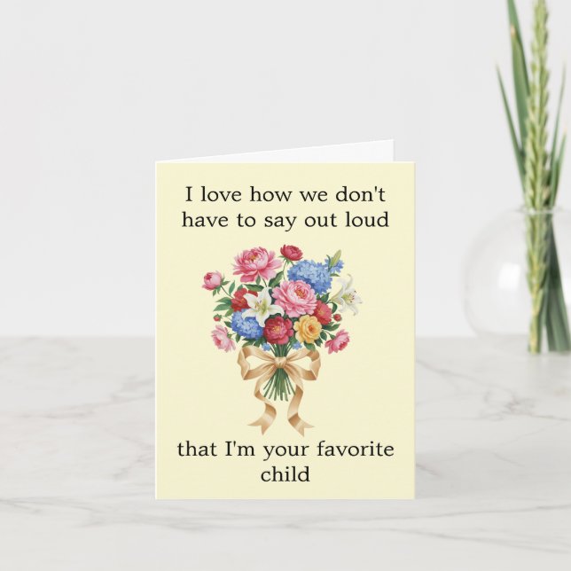 Funny Classic Floral Bouquet Custom Mother's Day  Karte (Vorderseite)