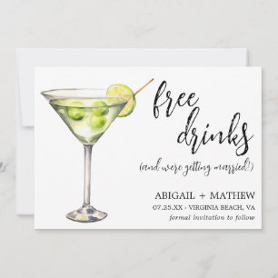 Funny Classic Martini Cocktail Foto Hochzeit Save The Date