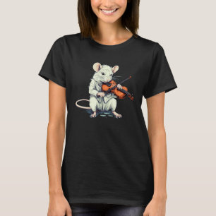 Funny classic white Rodent spielt Violin Music Ins T-Shirt