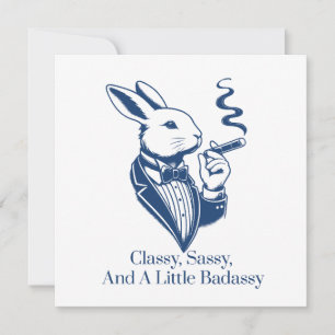 Funny Classy Rabbit Smoking Cigar Einladung
