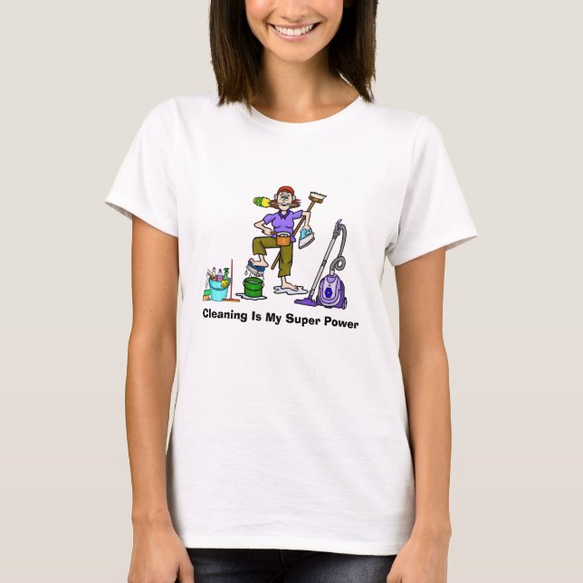 Funny Cleaning Lady T - Shirt (Vorderseite)