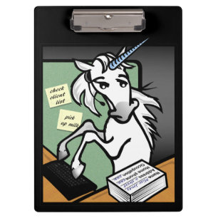 FUNNY CLERICAL UNICORN CLIPBOARD KLEMMBRETT