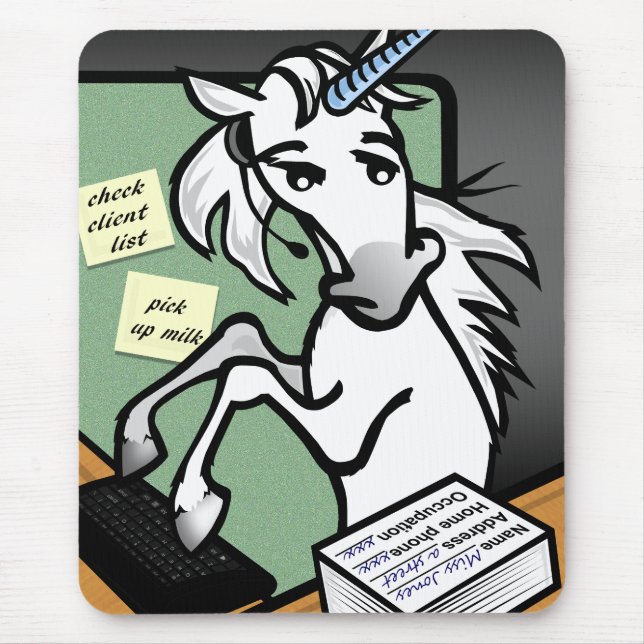 FUNNY CLERICAL UNICORN MAUSPAD (Vorne)