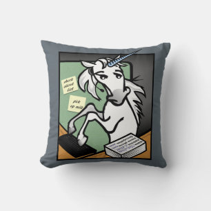 FUNNY CLERICAL UNICORN SQUARE THROW PILLOW KISSEN