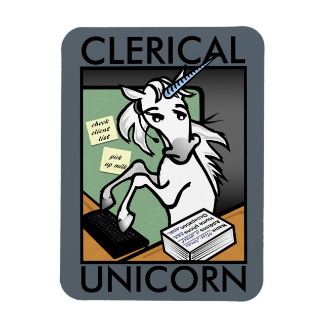 FUNNY CLERICAL UNICORN VERTICAL FOTO MAGNET (Vertikal)