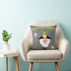 Funny Clever Sheep Lightbulle Kissen