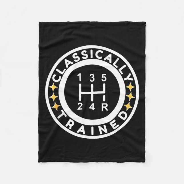 Funny Clically Trained Manual Car Driving Humor  Fleecedecke (Vorderseite)