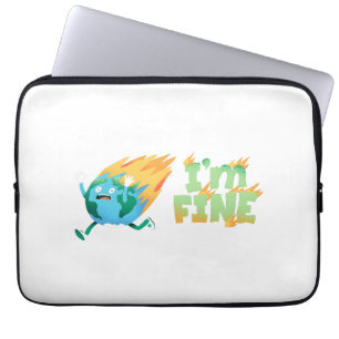 Funny Climate Change Earth "I m Fine" Design Laptopschutzhülle