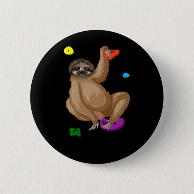 Funny Climbing Klettersteig Lazy Bouldering Button (Vorderseite)