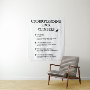 Funny Climbing Quotes für Boulder Brains Wandteppich