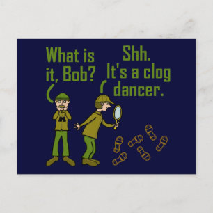 Funny Clogger Fußstapfen Cartoon Postkarte