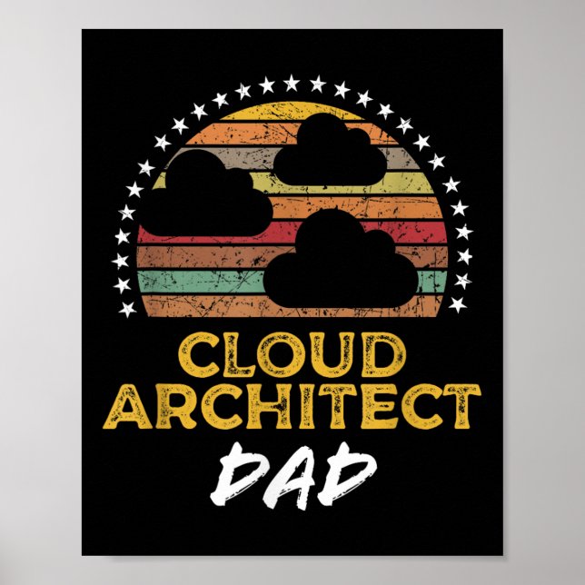 Funny Cloud Architecture Vater, Tech Zitat aus dem Poster (Vorne)