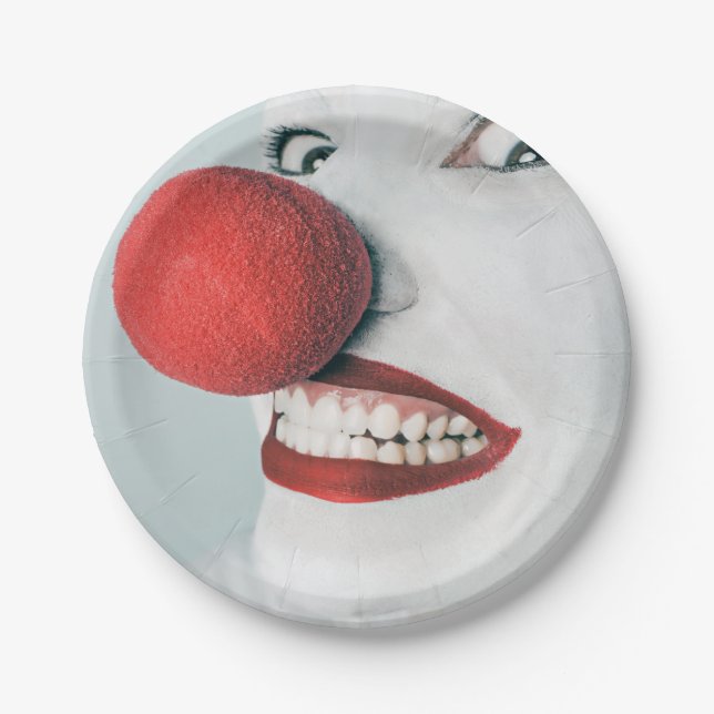 Funny Clown Face Birthday Pappteller (Vorderseite)