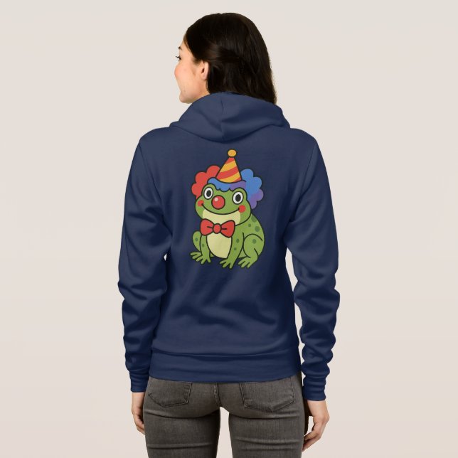 Funny Clown Frog Sticker Hoodie (Schwarz voll)