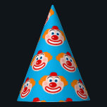 Funny Clown Kind's Birthday Party Papier Kegel Hüt Partyhütchen<br><div class="desc">Der Funny Clown Kind's Birthday Party Papier Kegel Hüte. Niedliches Muster mit zeichnend Mimimegesicht. Blau oder benutzerdefinierte Farbe. Optional mit Text personalisieren. Ändern Sie die Menge der erhalten Sie den billigen Bulk-Preis.</div>
