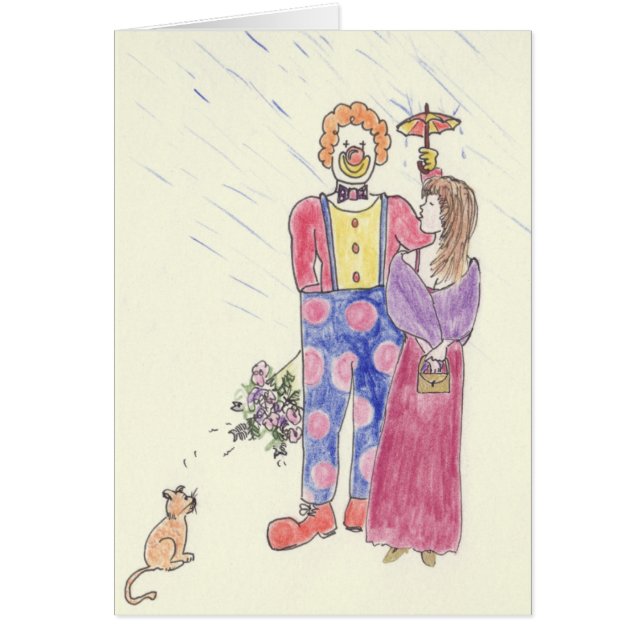 Funny Clown Liebe Romance Spaß Quirky Zeichnend Ku (Vorne)