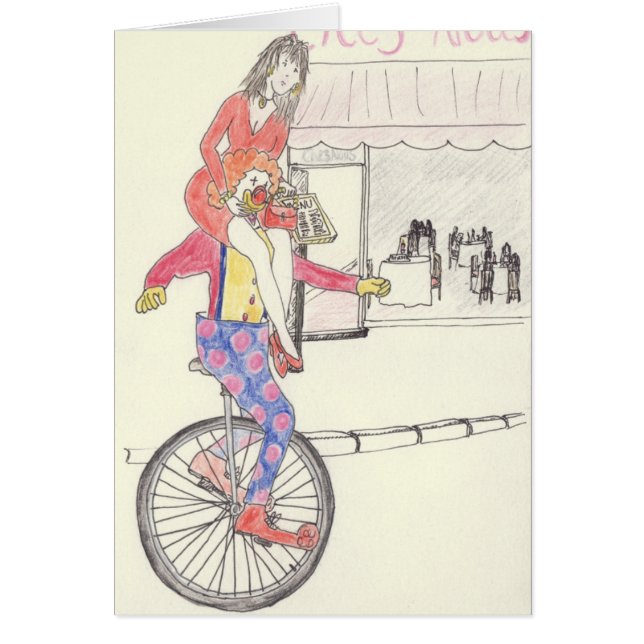 Funny Clown Romance Quirky Liebe Zeichnend Art Spa (Vorne)