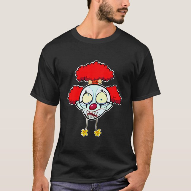 Funny Clown Shrunken Head T-Shirt (Vorderseite)