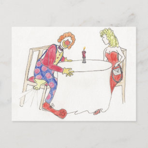 Funny Clown Trump Cartoon Liebe Romance Spaß Art Postkarte