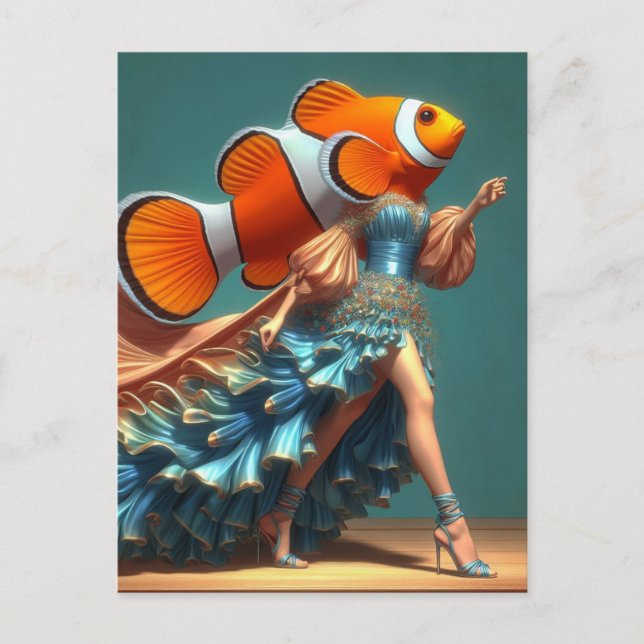 Funny ClownFish Fashion Postkarte (Vorderseite)