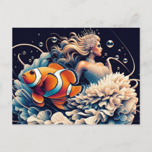Funny ClownFish Fashion Woman Postkarte